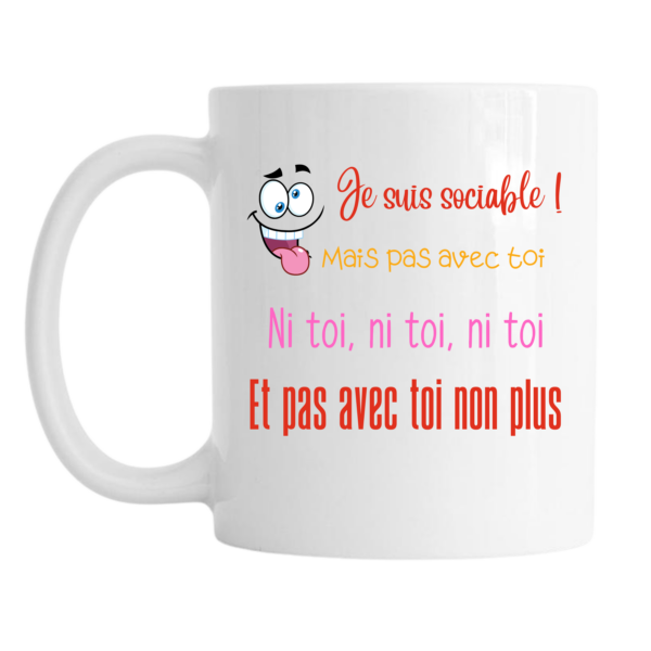 Mug - je suis sociable – Image 2